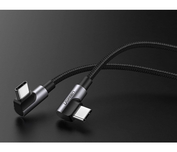 UGREEN Kabel USB-C do USB-C kątowy US323 PD 3A 60W 1m czarny - 1489146 - zdjęcie 2